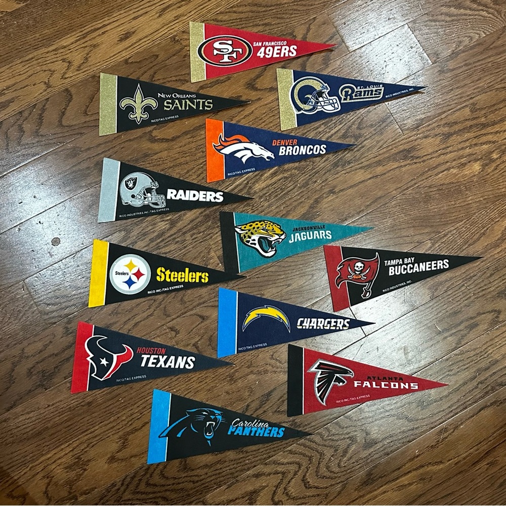 12 NFL Mini Felt Pennants by Rico Industries